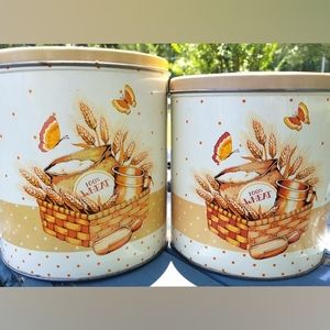 Vintage 1970's Cheinco Wheat Tins